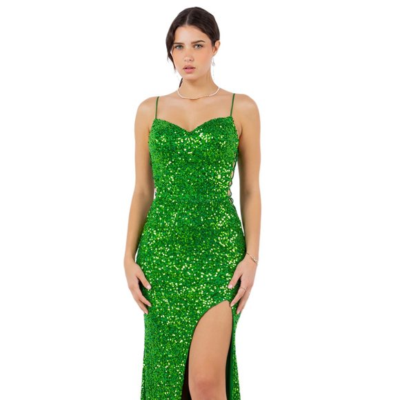 NEW FORMAL SLEEVELESS EVENING DRESS WITH STRAPPED SIDES AND ZIPPER BACK CC 8078J